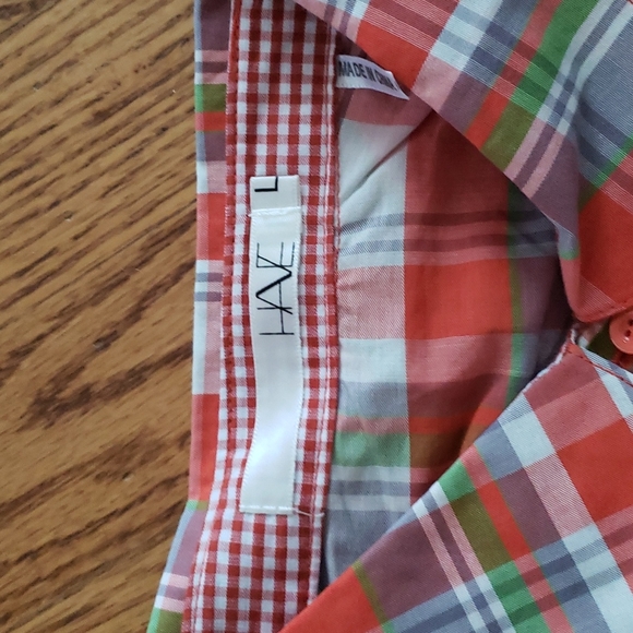 Orange plaid button down shirt - Picture 3 of 4